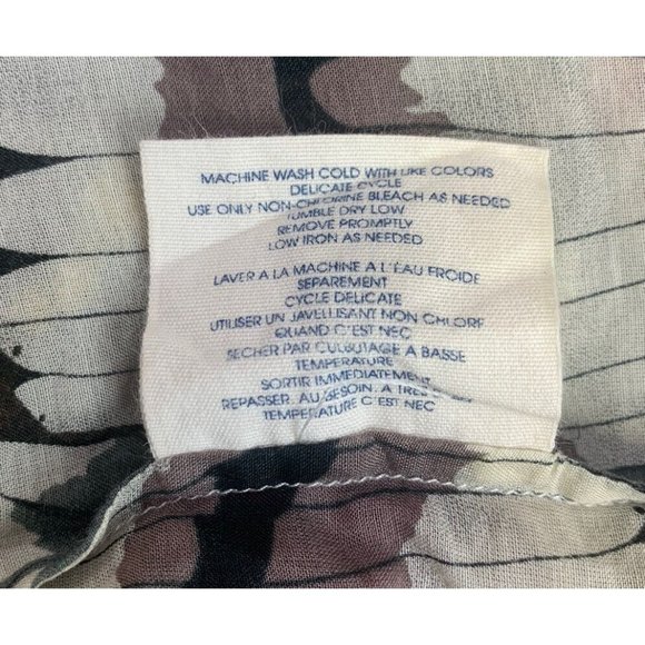 Anthropologie Edme & Esyllte Silk and Cotton Ruffled Abstract Blouse Size 2 - Picture 7 of 9